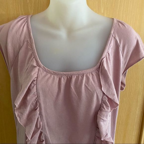 UO Kimchi Blue • Dusty Rose Frill Front Tee - Picture 4 of 15